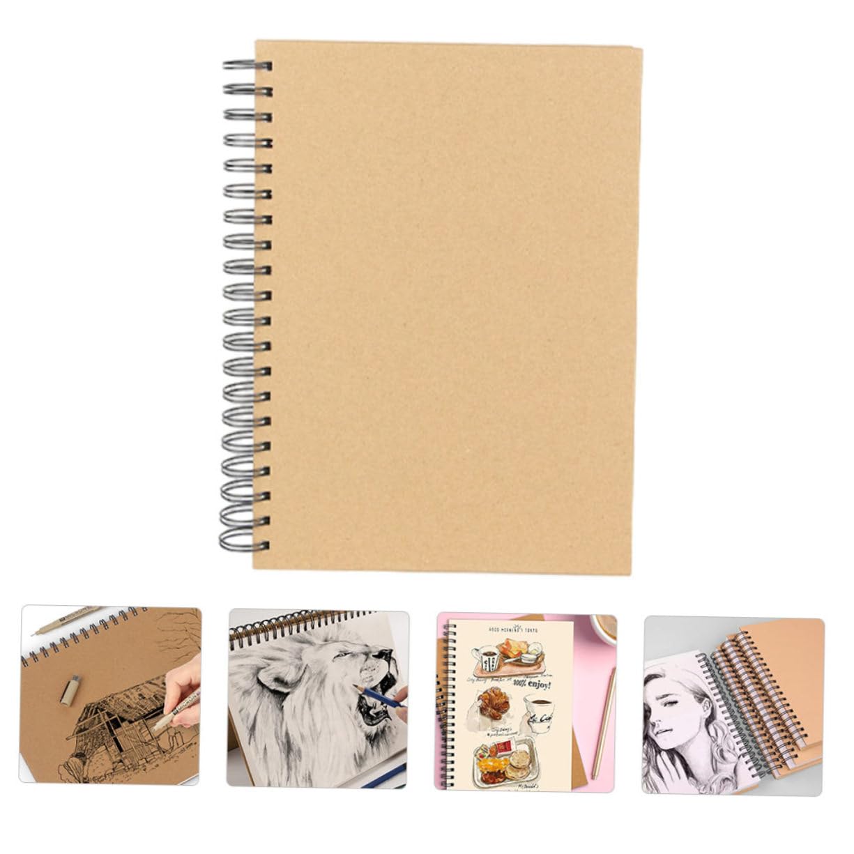 1 Pezzo Quaderno per Schizzi Copertina in Cartoncino Resistente Blocco da Disegno Rilegatura Spirale Fogli Spessi e Puliti per Pittura e Disegno