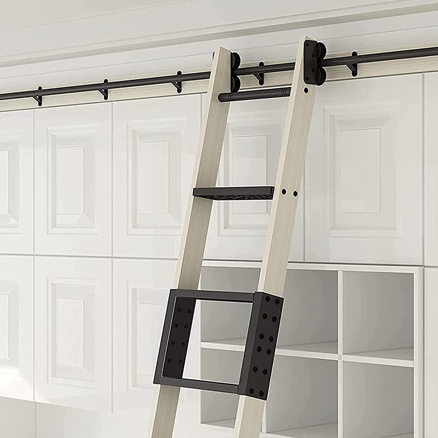 GHFXSCV Round Tube Mobile Ladder Track, Rolling Ladder Hardware Library Sliding Ladder Hardware Kit (No Ladder) 3.3ft-20ft Sliding Ladder Library Full Set Hardware (Size : 6.6ft/200cm Track Kit)