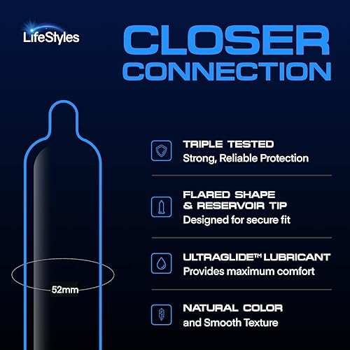 Miniatura 9 de LifeStyles Sensación ultra sensible Sensación natural Lubricó condones de látex negro 40 cuentas 1746