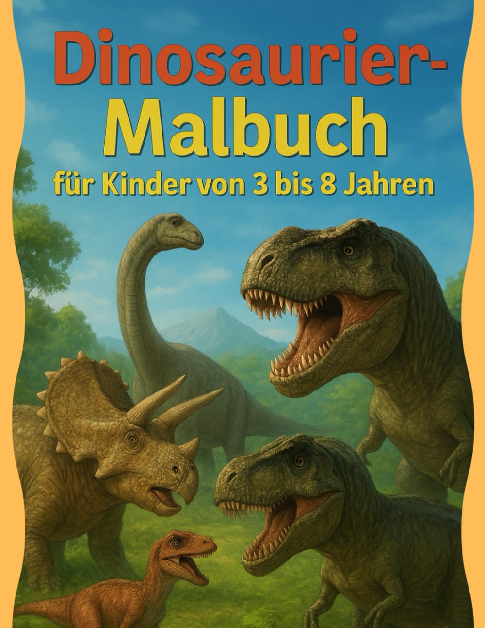 Dinosaurier-Malbuch für Kinder von 3 bis 8 Jahren: 40 einzigartige Dinosaurier-Malvorlagen – Perfekt für Kreativität, Entspannung und Lernen