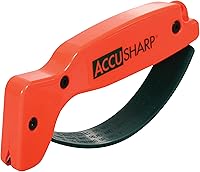 AccuSharp Knife Sharpener: Ergonomic Handle, Diamond-Honed Tungsten Carbide, Sharpens Straight & Serrated Knives in 10 Seconds, Blaze Orange