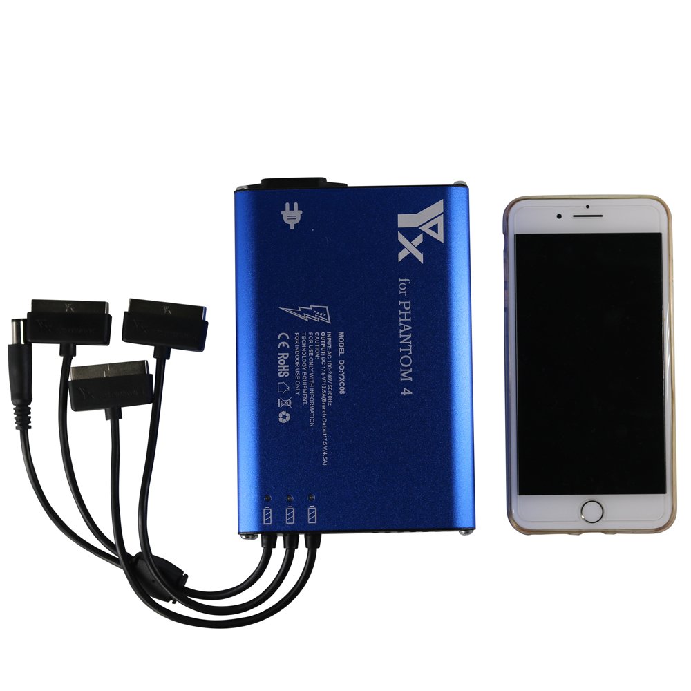 Taoke Caricabatterie rapido 4 in 1 per Batteria Drone Serie Phantom 4 e Telecomando