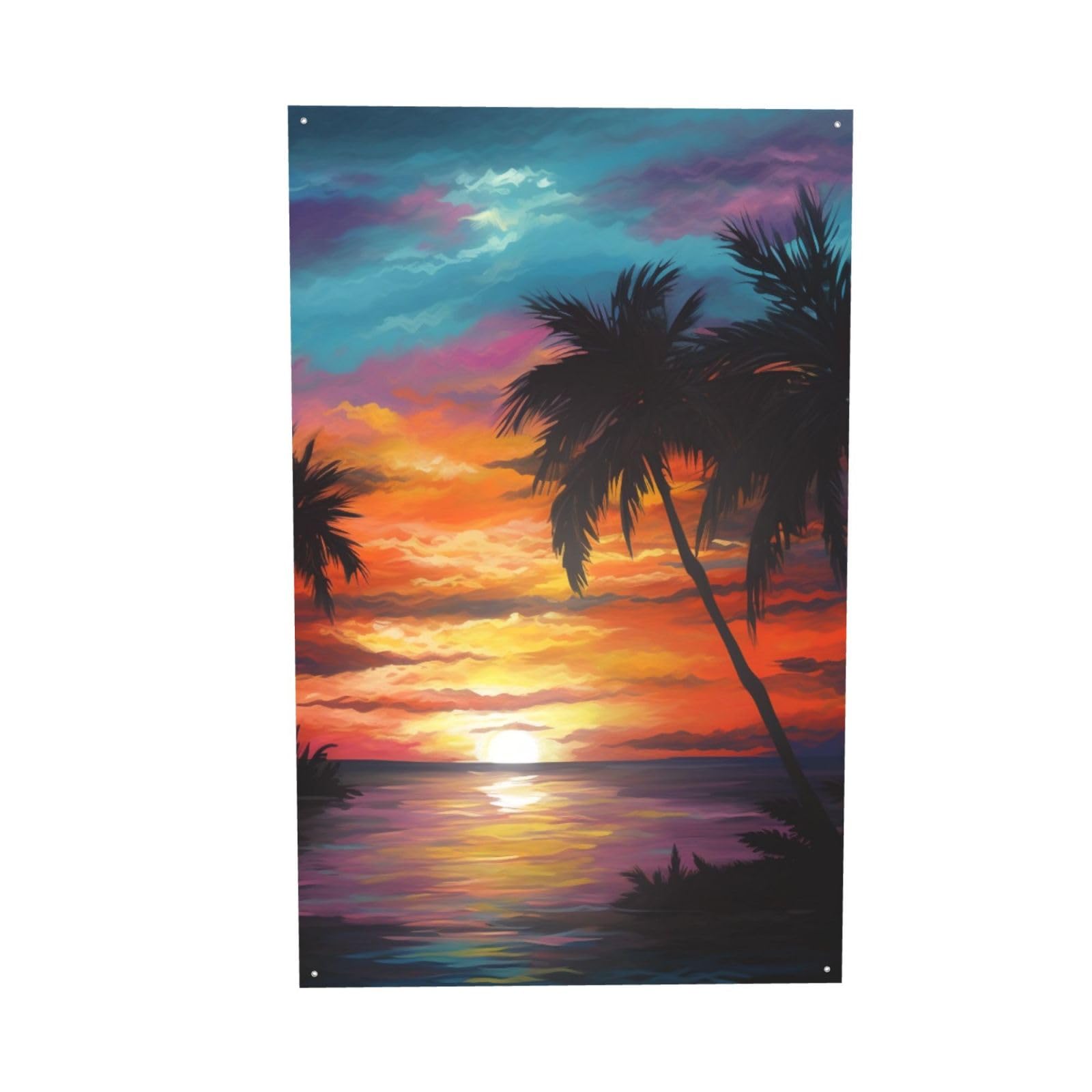 Bannière imprimée coucher de soleil pour cacher un mur blanc dortoir