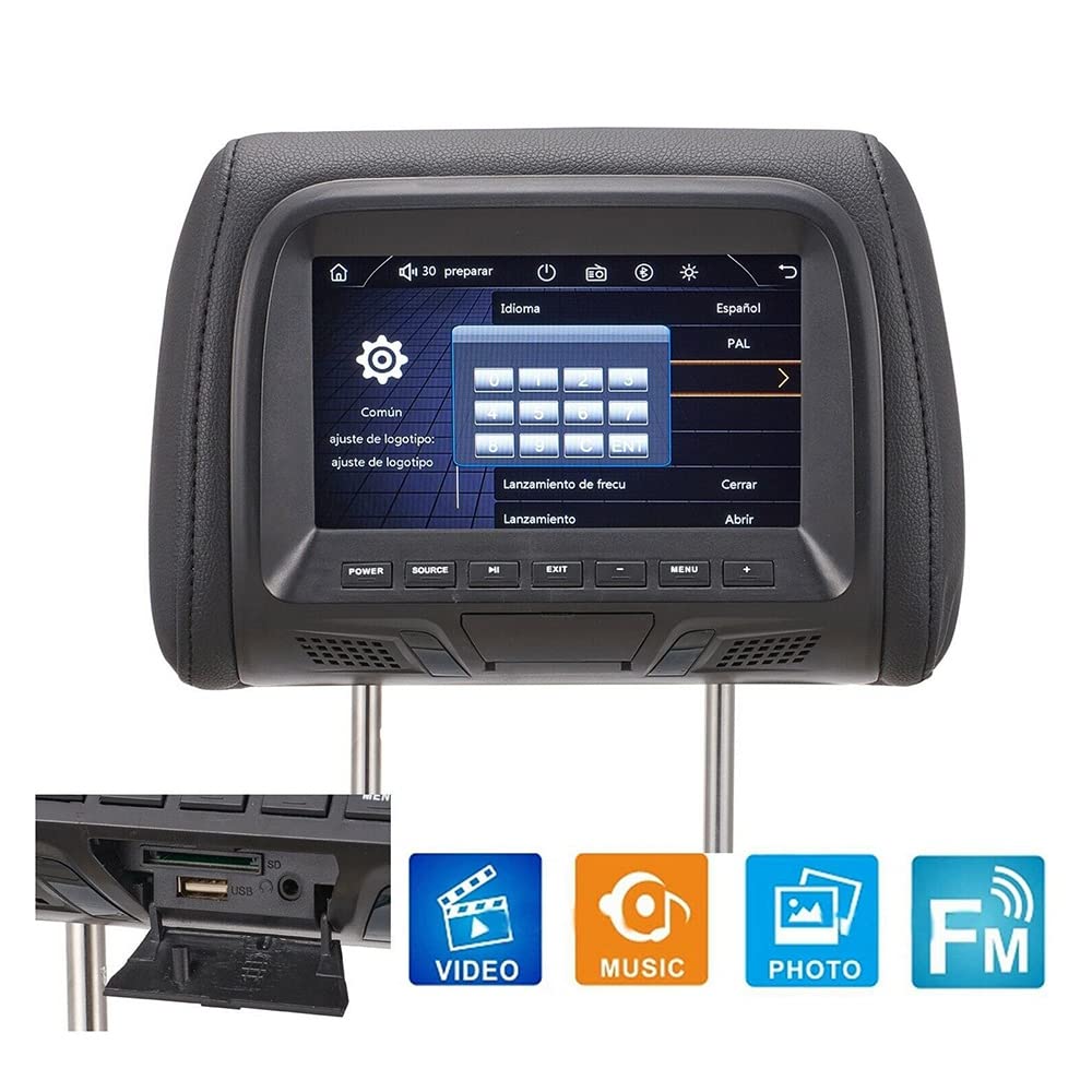 7Inch Touch Screen Car Poggiatesta Monitor Lettore MP5 Cuscino Monitor Supporto Video Sync/Link Specchio