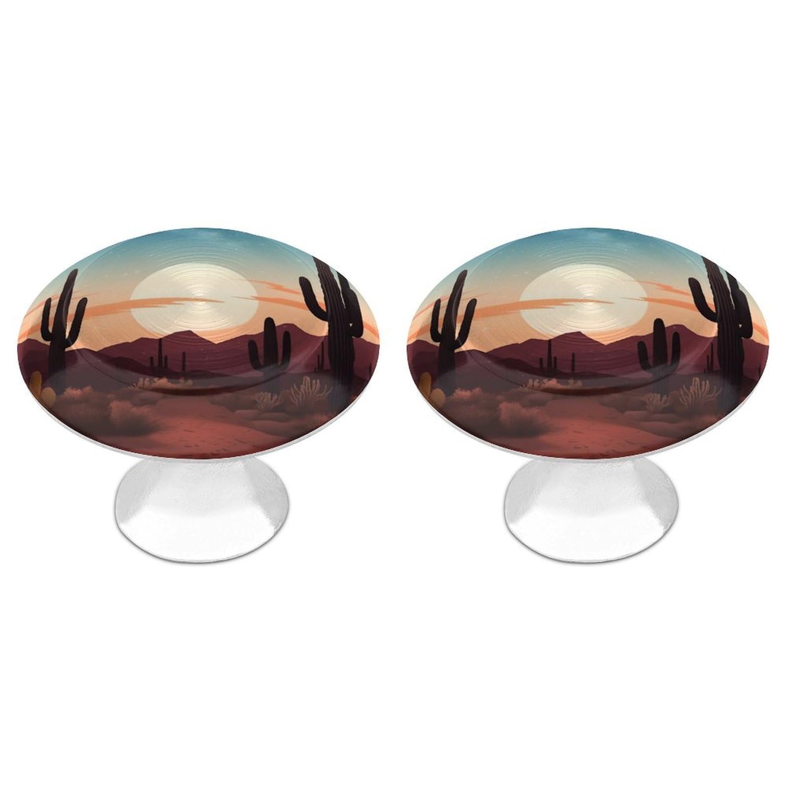 NTVOWPZO Cabinet Handles Round Drawer Pulls Desert with Cactus Dresser Knobs for Cabinets and Drawers Handle for Bathroom Cupboard Drawers Cabinet Pulls for Kitchen Door