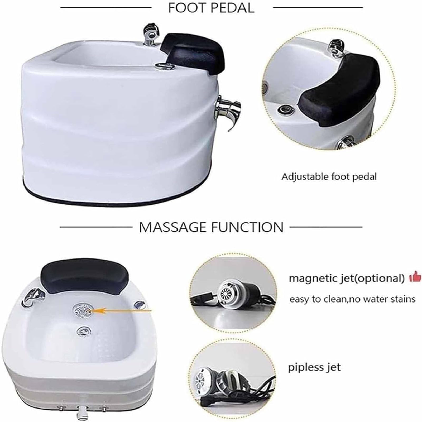 Tragbare Fuß-Spa-Badewanne, Pediküre-Fußbad, Massagefüße Spa Wanne für den Heim- und Salongebrauch, elektrischer Fußsoaker mit eingebauter Heizung, 220 V