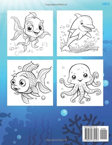 Ocean Fun: Ocean Animals Coloring Book for kids age 2 to 8 Amazing Sea Animals For Kids To Color And Learn, Activity Book for Boys and Girls, Explore Marine Life in the Ocean! – vue 2