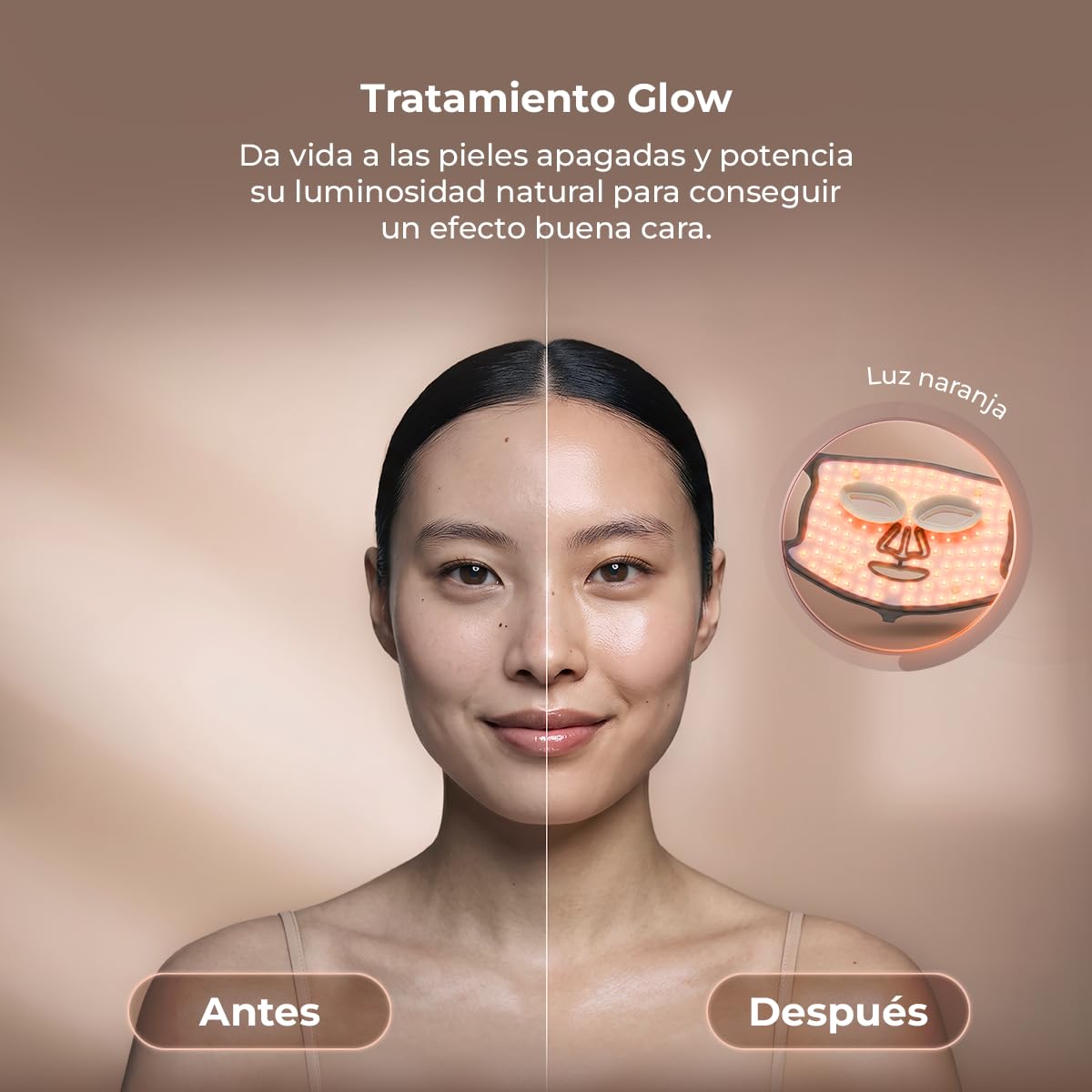 Cecotec Máscara Facial LED 9 Colores - 448 Puntos de Luz FaceCare LÜM Ice | Silicona Flexible libre de UV, 9 Funcionalidades, Luz Infrarroja (NIR), 112 LEDs (448 chips), Accesorios Efecto Frío