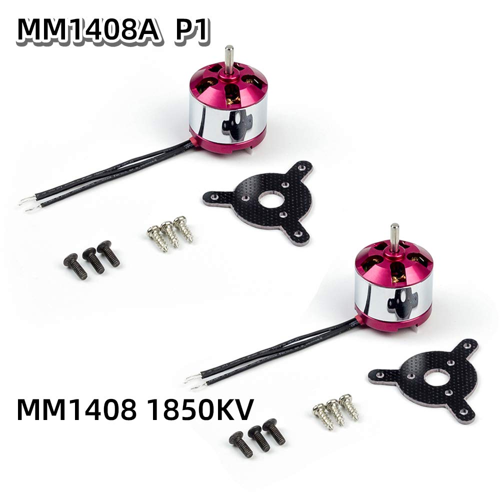 AEO Radio Controlled Aeroplane Power Supply Brushless Motor MM1408 1850KV (ADH100) Metal Motor for RC Aircraft Plane Quadcopter FPV Racing Drone (2pcs)