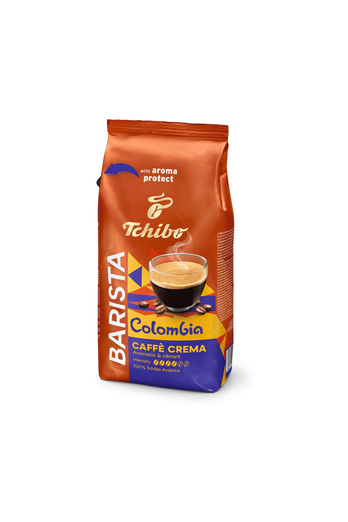 Tchibo Barista Colombia Caffè Crema, Chicchi di Caffè 100% Arabica, Aromatico e Vibrante, Intensità 4/6, 1 kg