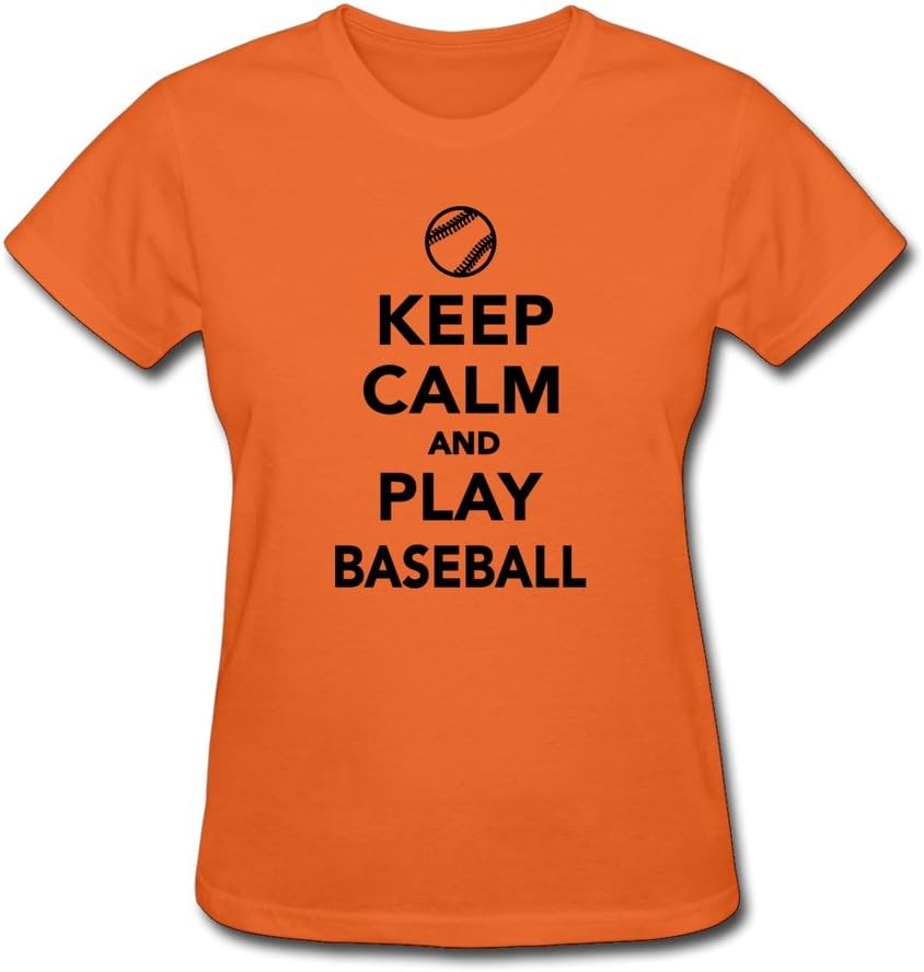WSB Women's Tee Keep Calm Play Baseball Sky