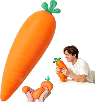 13 Inch Carrot Squishy, Jumbo Squishy Carrot Giant Big Realistic Carrots Moldable Soft Squishys Slow Rising Stress Ball 13in Carrot