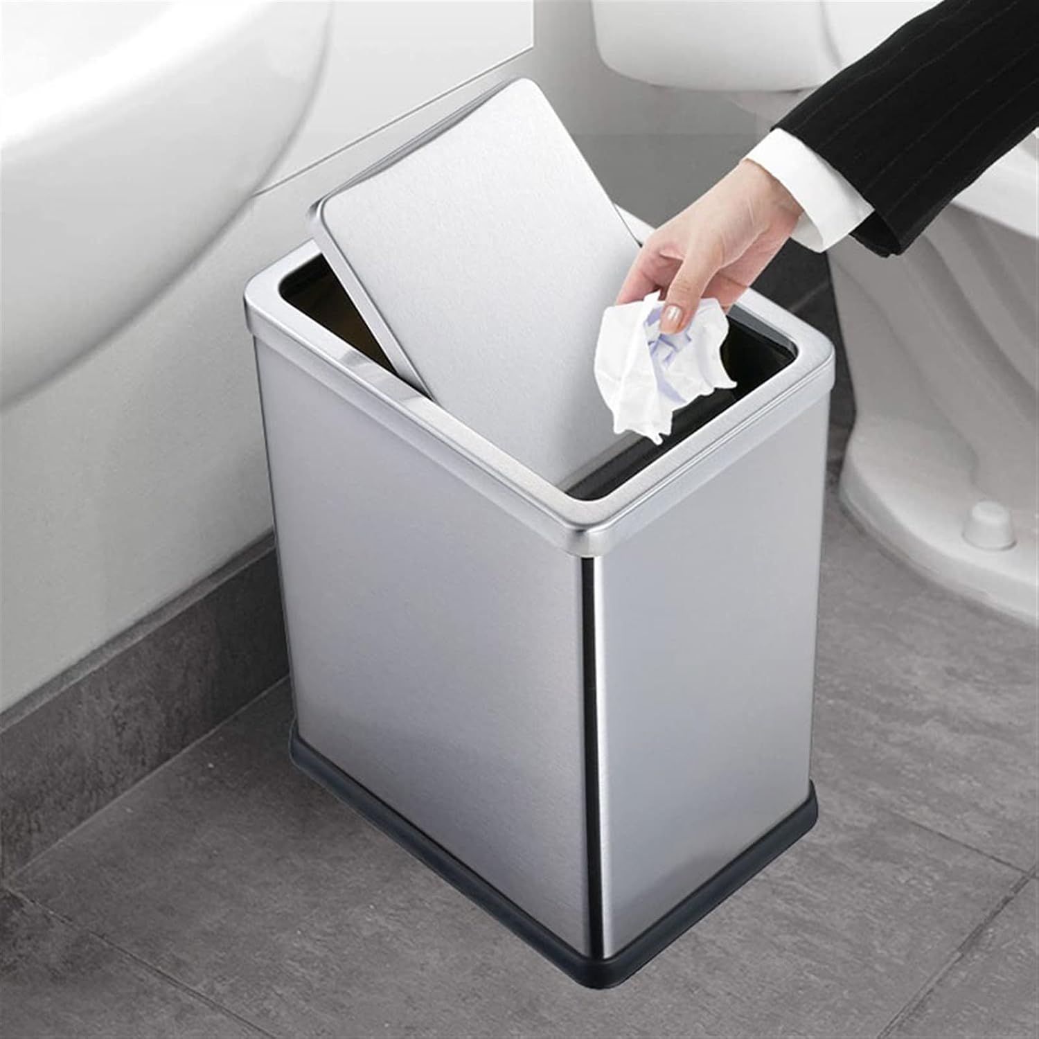 キッチン、オフィス、家庭用ゴミ箱 10L/15L ステンレススチール製 
