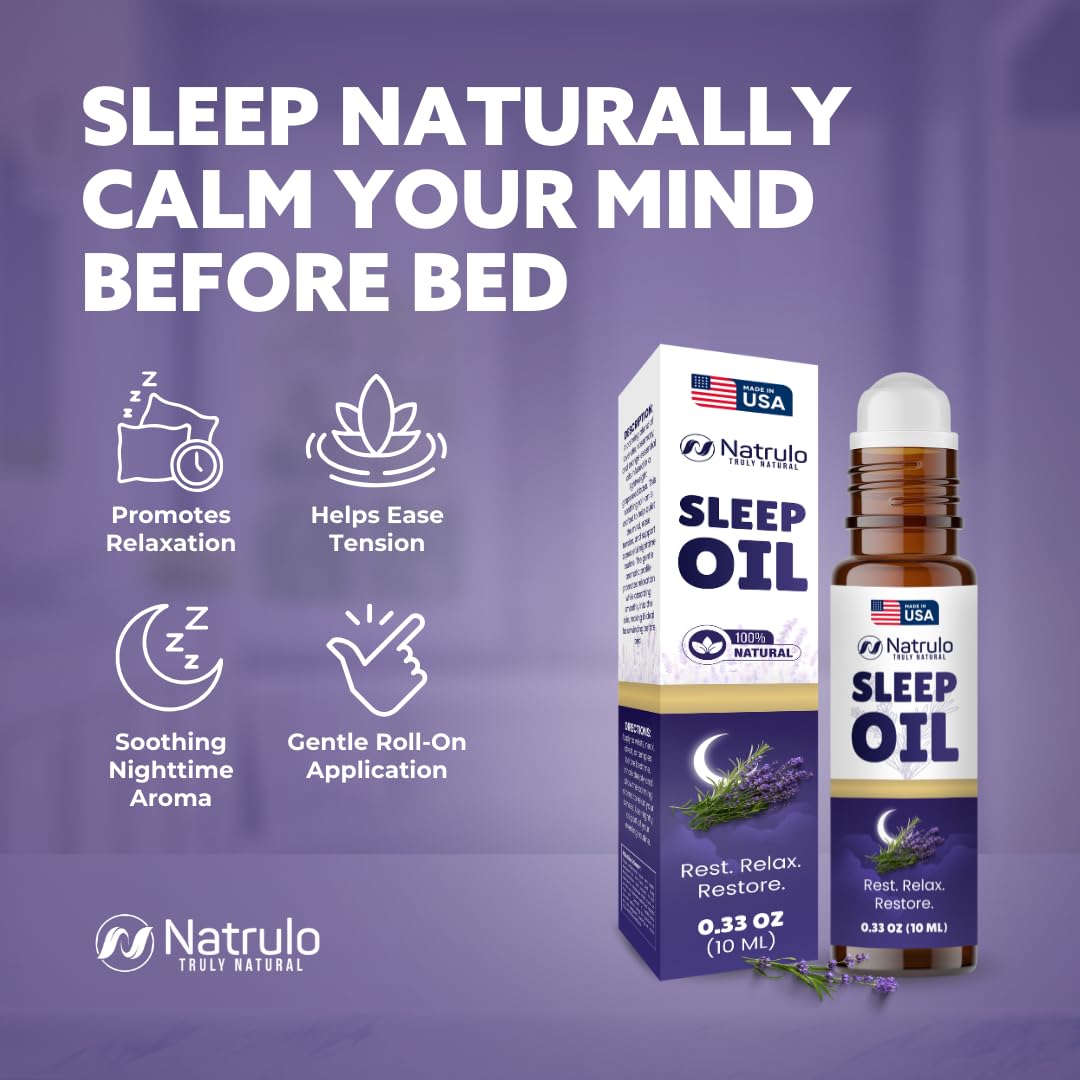 Sleep Oil Roll On – Lavender Essential Oil Roll On for Relaxation & Calm, Aromatherapy Essential Oil Roller for Night Routine – Natural Sleep Blend with Rosemary & Orange –... - Image 3