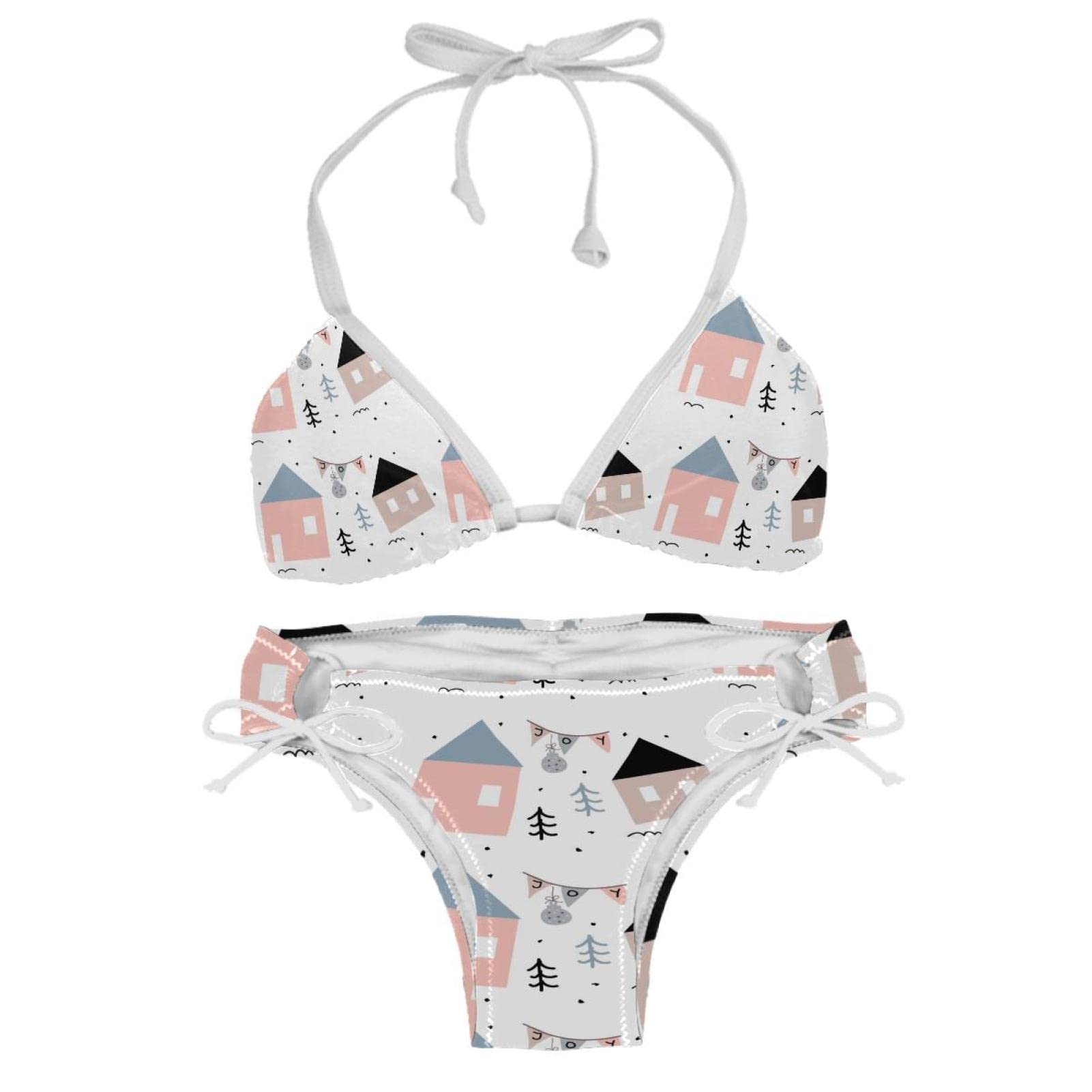 GenericCute Joy Houses Bikini Sets for Women Beach Bathing Suit