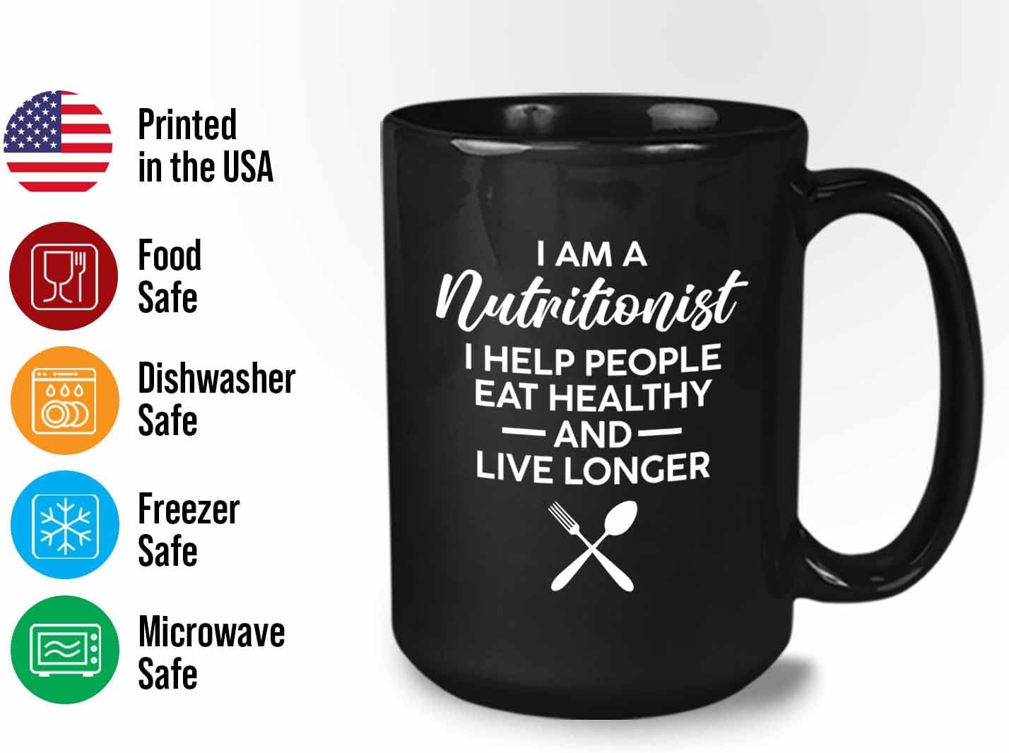 Bubble Hugs Dietitian Coffee Mug 15oz Black - I Help People Eat Healthy - Registered Dietitian Nutritionist Foodies Future Dietician Consultant Diet Plan Dietary