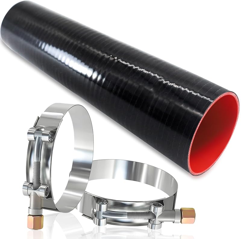 Mangote de silicone reto 4" para intercooler Tyeioms, 610 mm com abraçadeiras T-bolt – 1 unidade