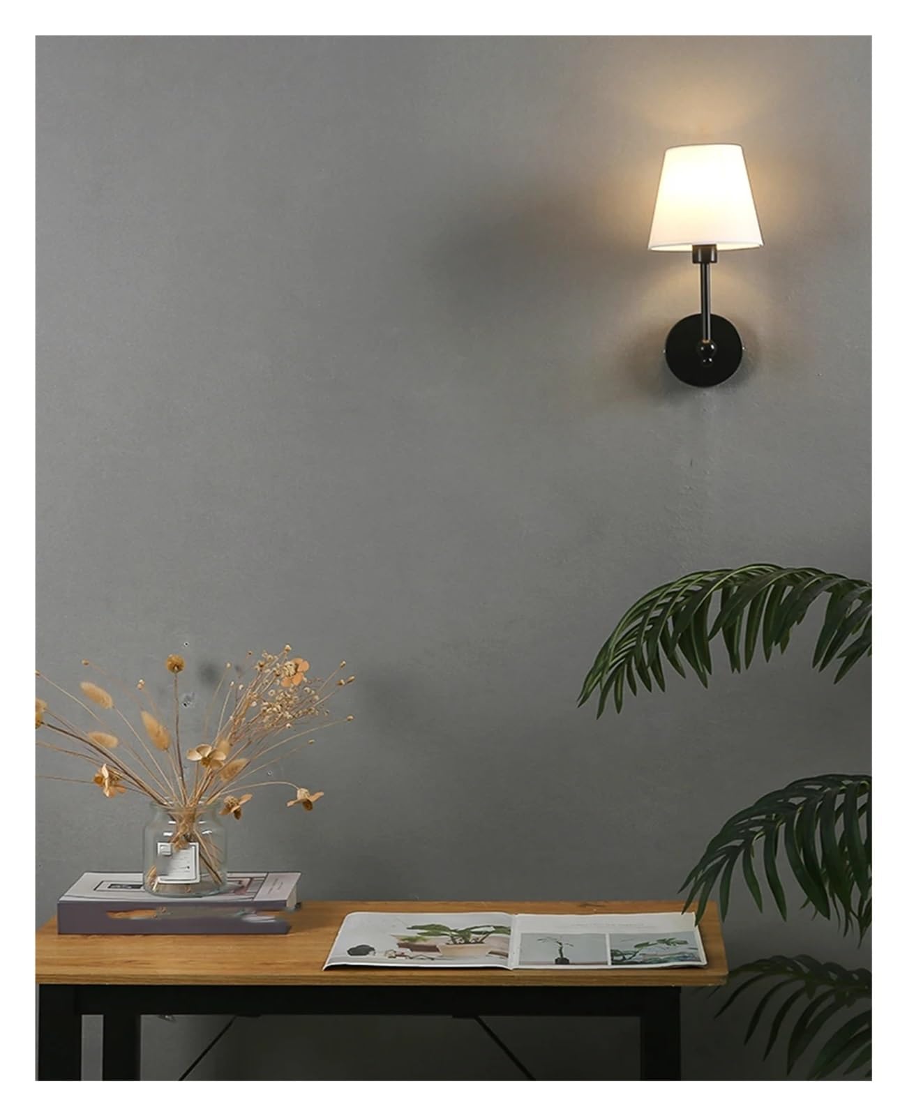 SMCCYYSD Contemporary LED Wall Lamp Sconce for Bathroom, Bedroom, Corridor & Stairs - Stylish Linen Lampshade Indoor Lighting Fixture Home Decor