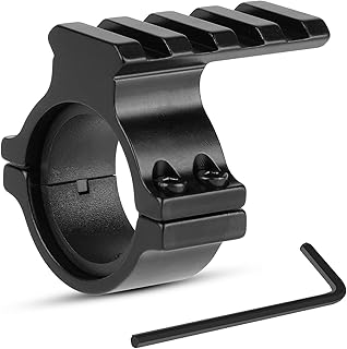 1"/25.4mm & 30mm Rifle Scope Ring Adaptor with Rail - Tactical Light Barrel Clamp Mounts for Scope Flashlight Laser Sight Optics - with 4 Slot 21mm Picatinny Rail on Top