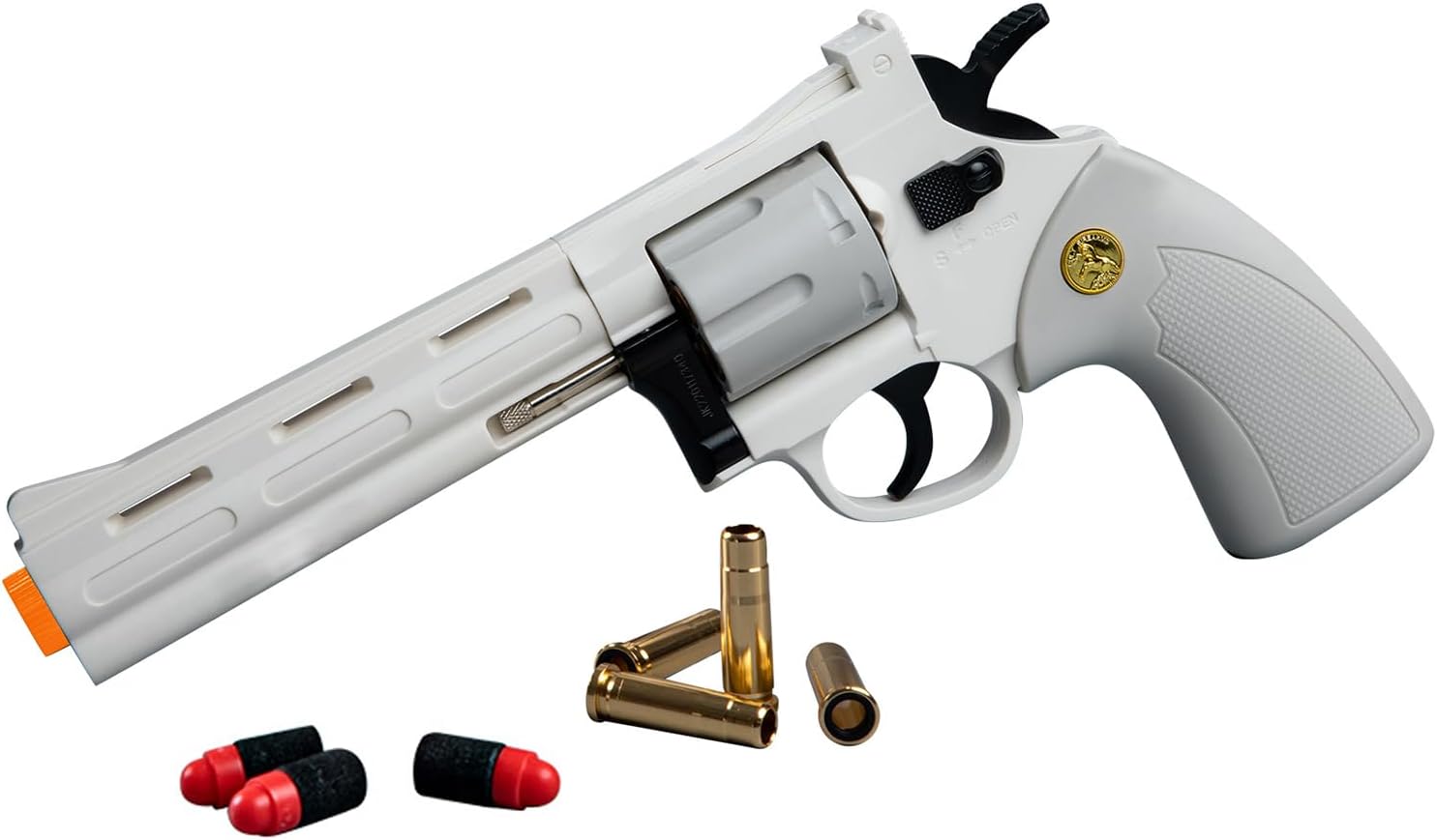 - Revolver Toy,Extended Barrel,Can fire Soft Bullets,Water Gel Beads,Digital Shooting Targets with Foam Dart Toy Shooting Blaster,Toys for Kid Boys Girls,Compatible