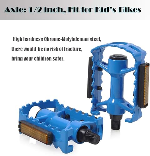 Miniatura 2 de ThinkTop - Pedales de bicicleta para niños, aleación de aluminio, ultra fuertes, 12 pulgadas, plataforma plana para bicicleta de 12" 14"