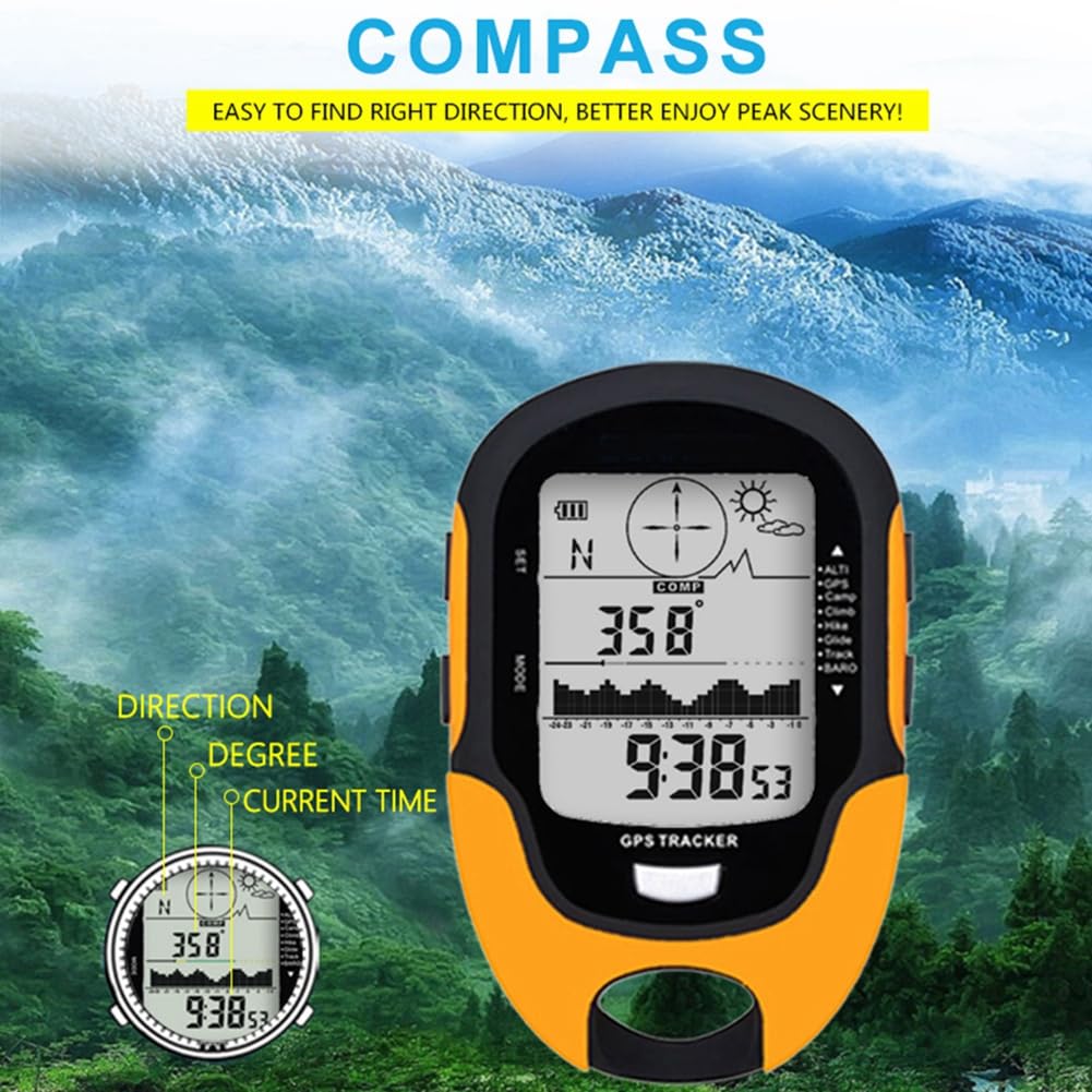 Digital Altimeter Barometer Compass Locator Handheld GPS Navigation Receiver for Outdoor Camping Hiking Fishing Climb