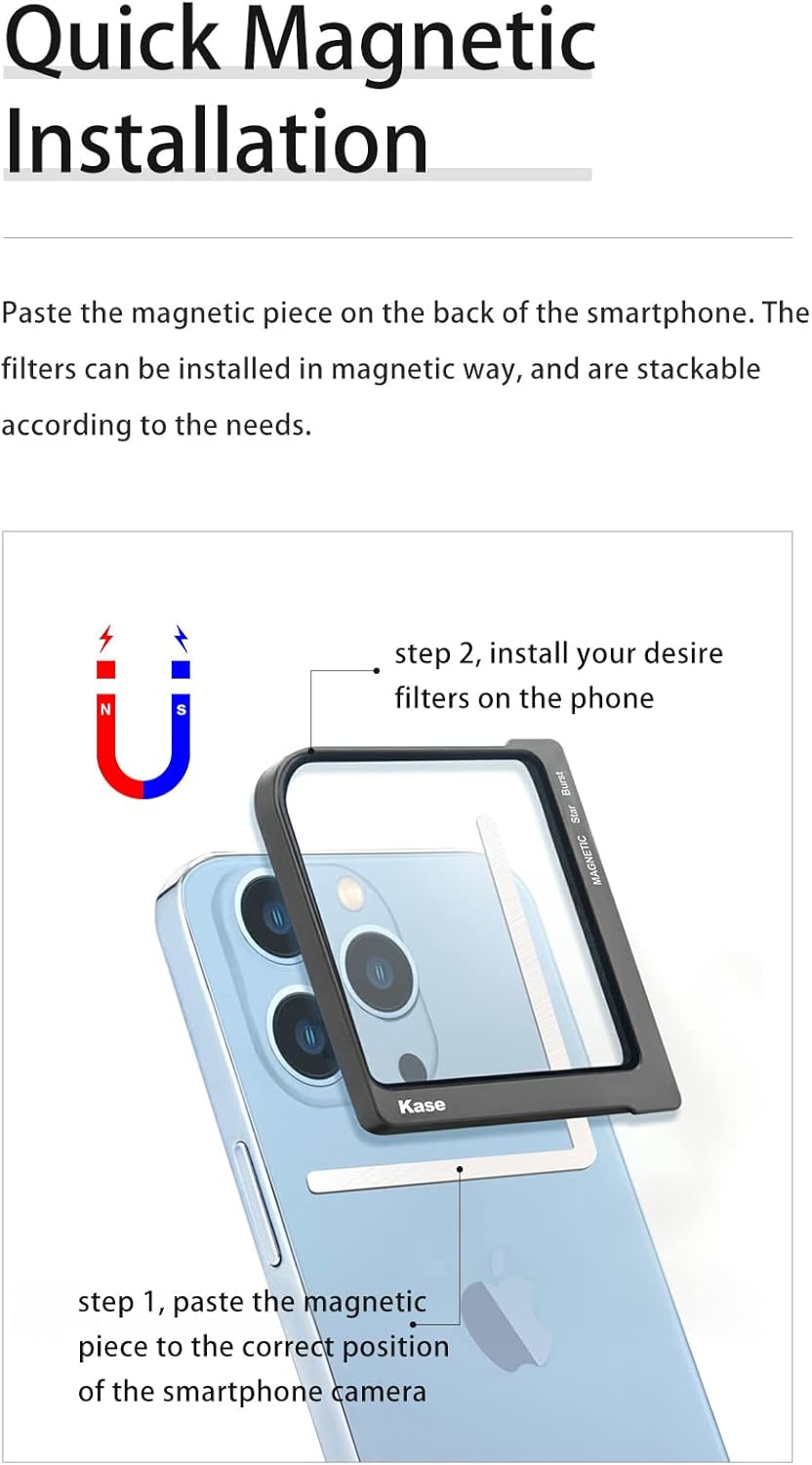 Kase Didymium Neutral Night Universal Magnetic Smartphone Filter for Light Pollution Reduction Optical Glass