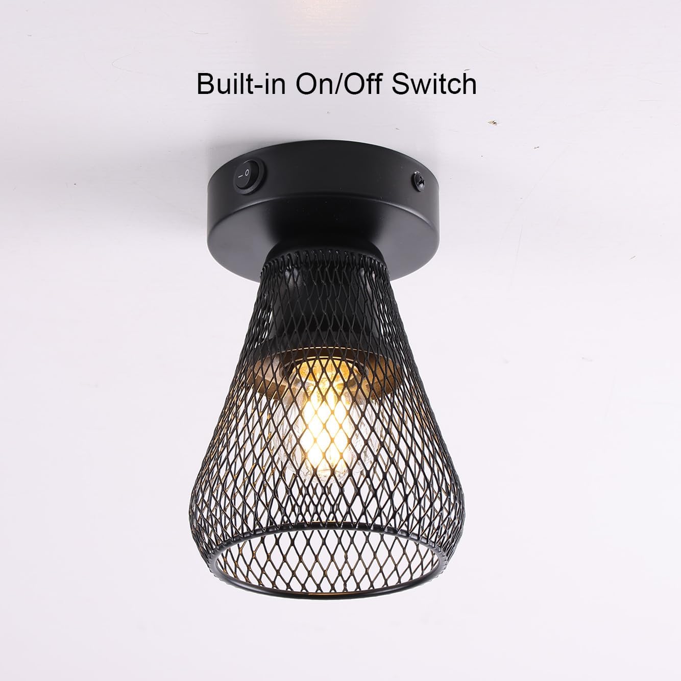 12V RV Ceiling Light Fixture with E26 Bulb(Included), RV Interior Light with On/Off Switch, 12volt RV Flush Mount Light Fixture for RV, Motorhome, Camper, Boat