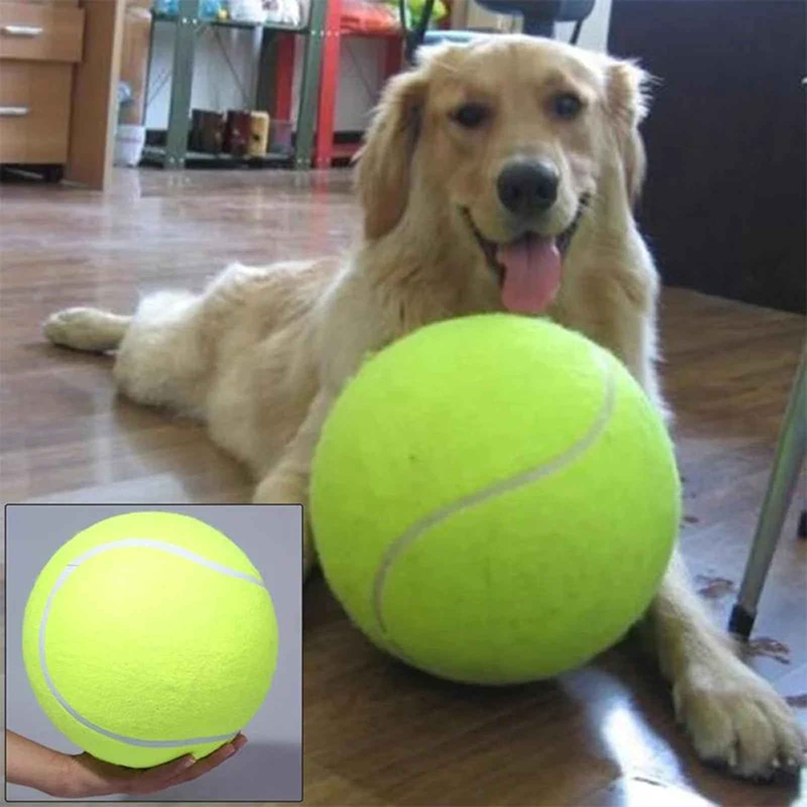 Banfeng Palla da tennis gigante per cani da 24,1 cm, grande giocattolo per animali domestici, divertente sport all'aria aperta, regalo con aghi di gonfiaggio Banfeng Palla da tennis gigante per cani da 24,1 cm, grande giocattolo per animali domestici, divertente sport all'aria aperta, regalo con aghi di gonfiaggio