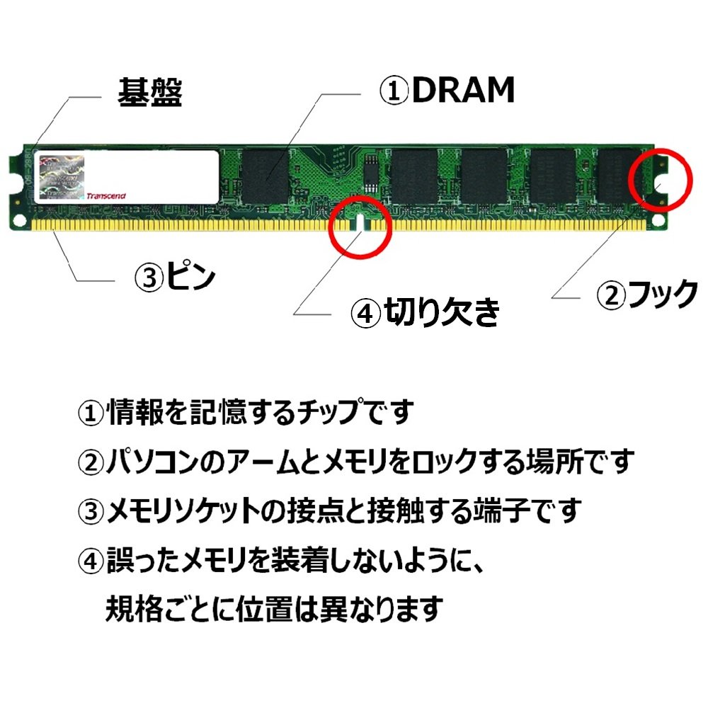 ★デスクトップ用メモリ【トランセンド DDR2-800 2GB】☆動作確認済み Amazon | Transcend デスクトップPC用 PC2-6400(DDR2-800) 2GB 240pin