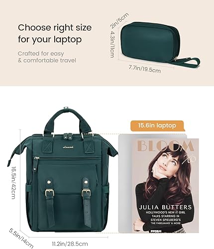 Miniatura 8 de LOVEVOOK Mochila para laptop para mujer, mochila de trabajo para profesores, enfermeras, mochila de viaje resistente al agua con compartimento