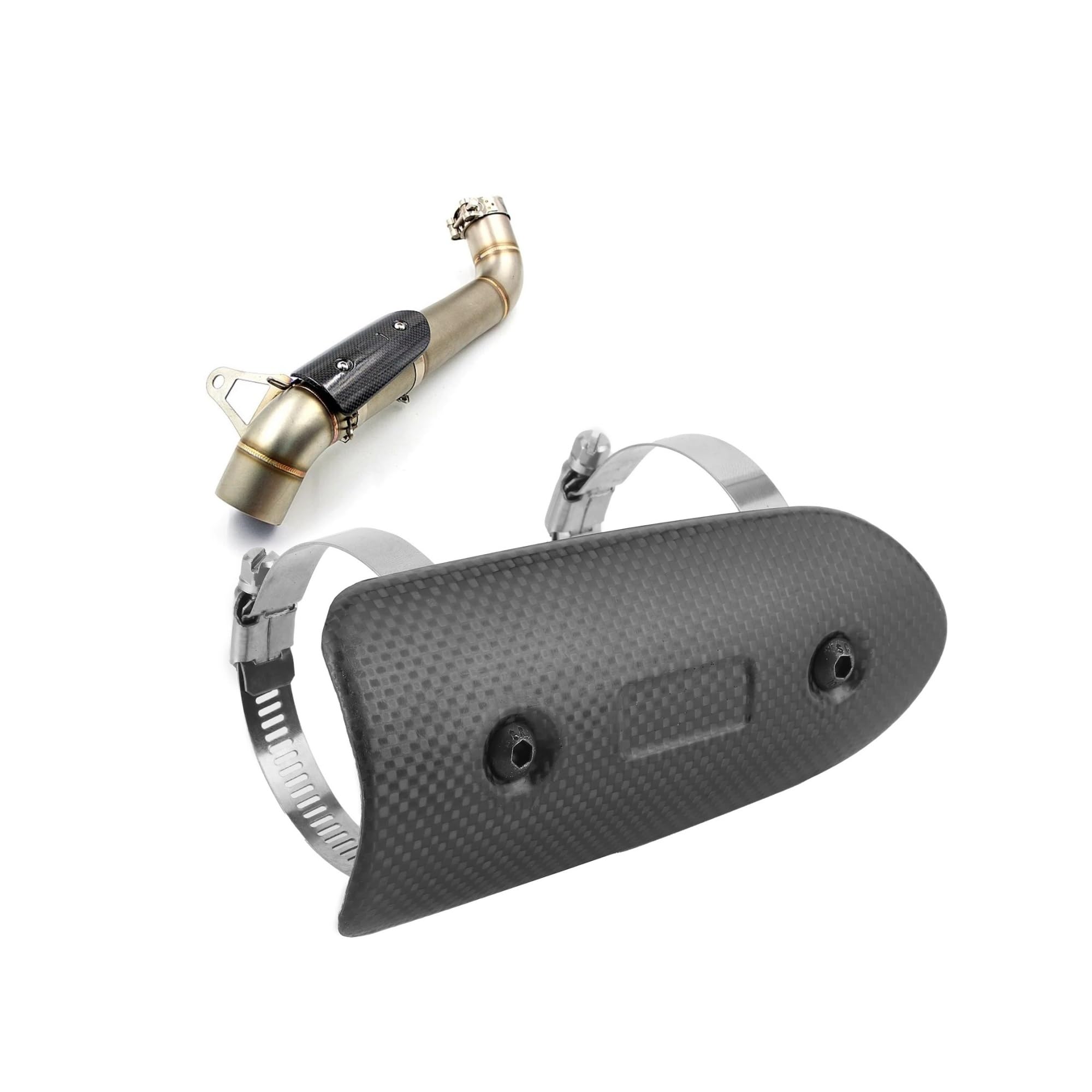 Motorcycle exhaust cover Uniwersalny suchy zestaw osłony termicznej rury środkowej wydechu z włókna węglowego pasujący do Kawasaki