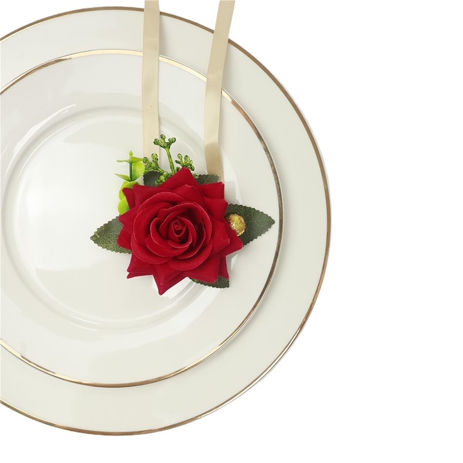 WTAXBH Corsages for Weddings Red Groom And Bride Hand Flowers Boutonniere And Corsage Wedding Accessories For Party(Color6)