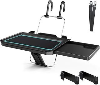 Kwak's Car Folding Tabletop Multifunctional Table for Car Steering Wheel Back Seat Mount Food Tray in Car Drink Holder Desk Mount