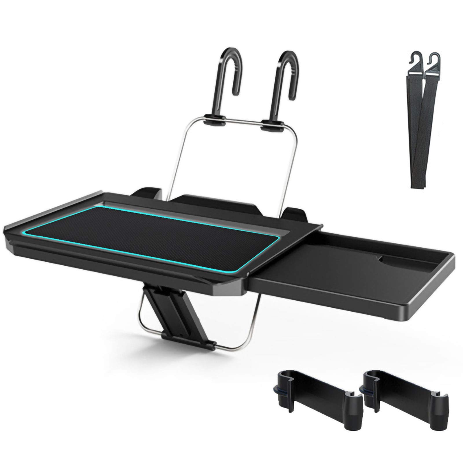 Kwak's Car Folding Tabletop Multifunctional Table for Car Steering Wheel Back Seat Mount Food Tray in Car Drink Holder Desk Mount