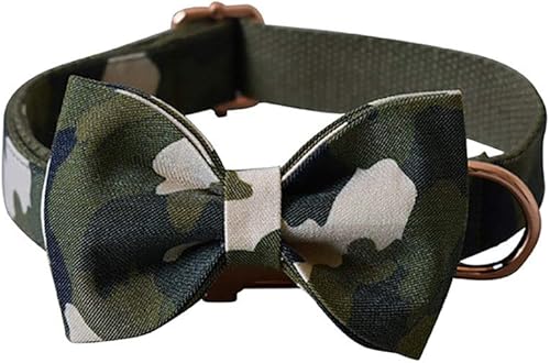 Miniatura 2 de Love Dream Collar de perro con corbatín, collar de perro de camuflaje resistente con hebilla de metal de liberación rápida, collares de perro