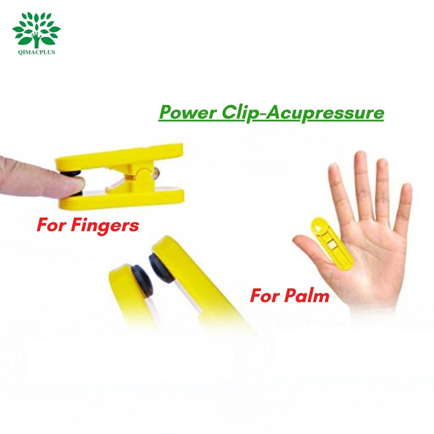 QIMACPLUS Acupressure Finger Clips Yellow | Relieve Finger Fatigue & Improve Blood Circulation | Portable & Easy to Use for Stress Relief Pain Reduction & Relaxation Pack of 10 1
