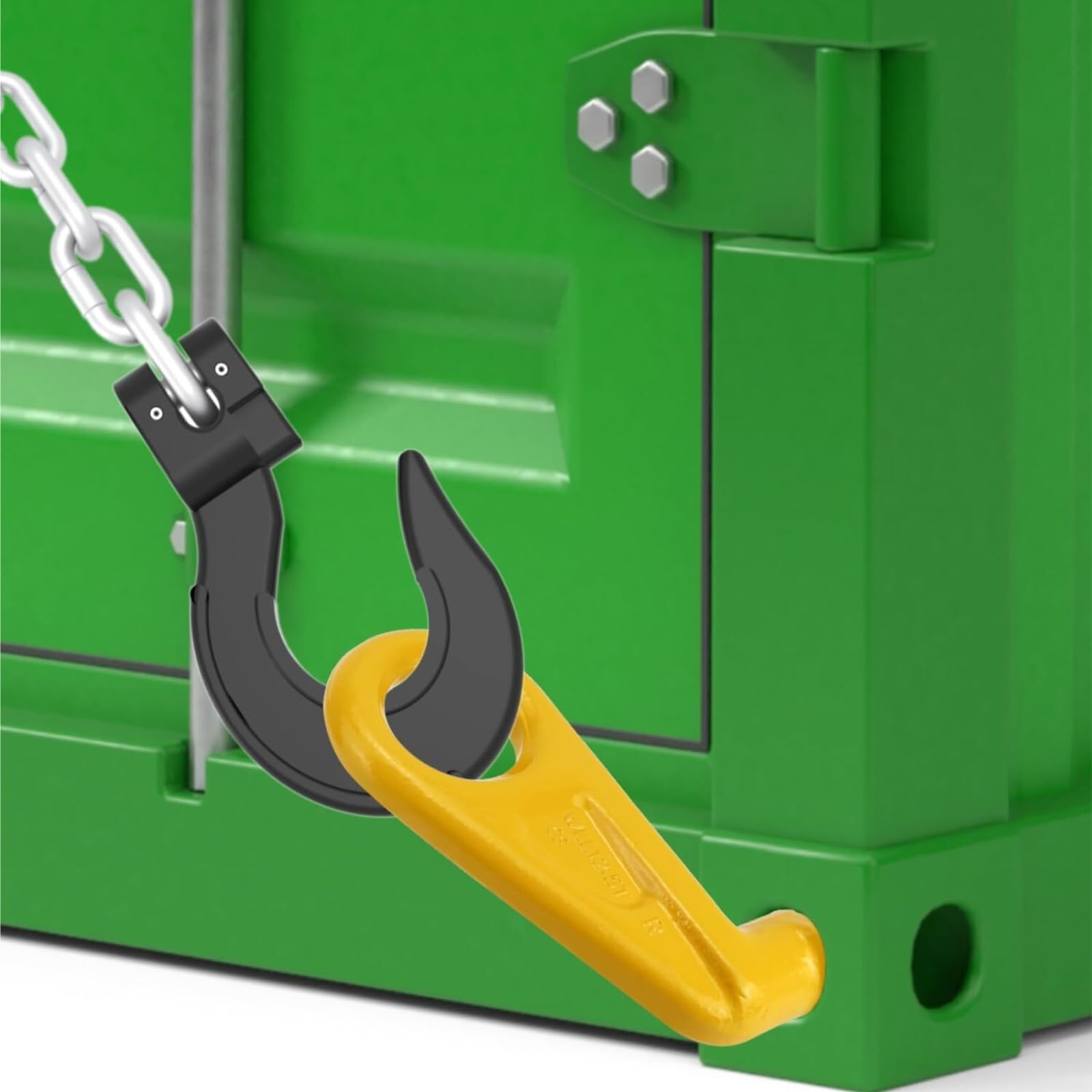 Ganci di sollevamento for container, confezione da 2, 12,5 T, gancio di sollevamento for container in acciaio legato, sinistra e destra, a 45 gradi