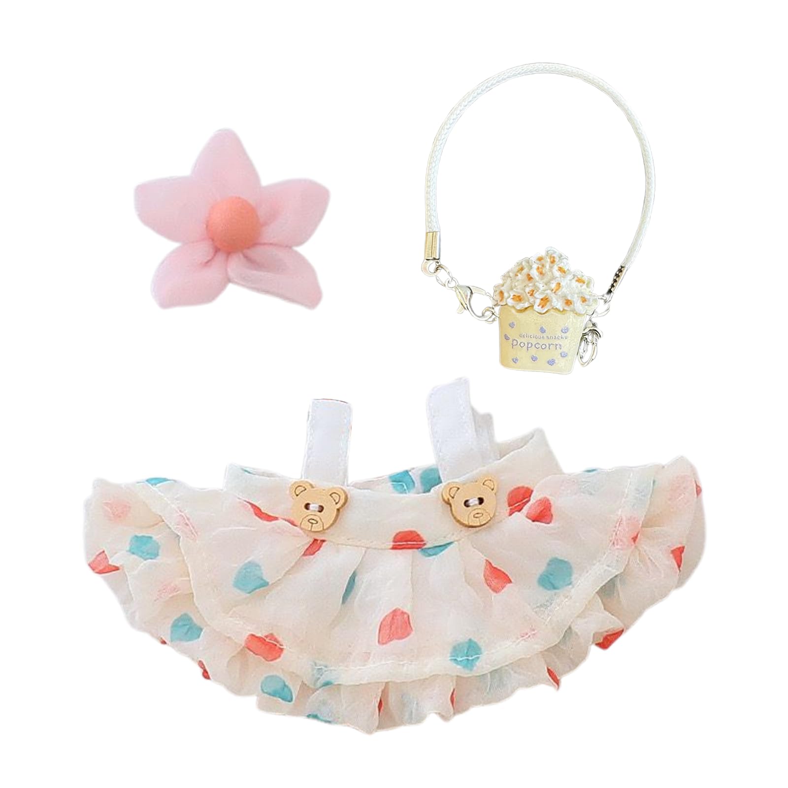 SSKHE 3 Pcs Outfit Set for 17cm Labubu Dolls, Includes Hat + Sweater + Bag Accessory, Cute Plush Clothing Accessories