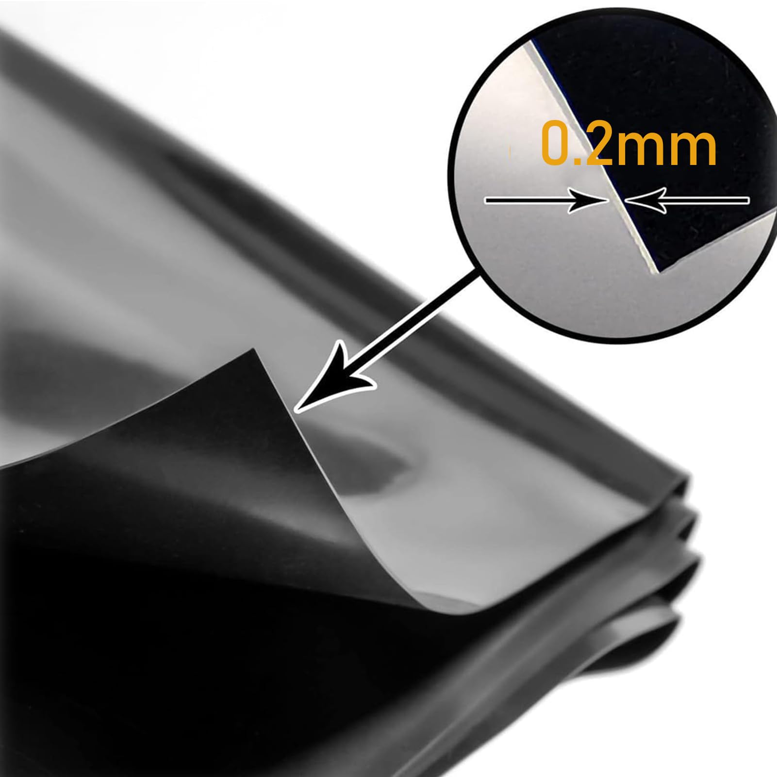 Fodera per laghetto in HDPE, spessore 0,2 mm, resistente, per stagni prefabbricati esterni, stagni per tartarughe, telo impermeabile 4 x 1 m, per pesci e piante