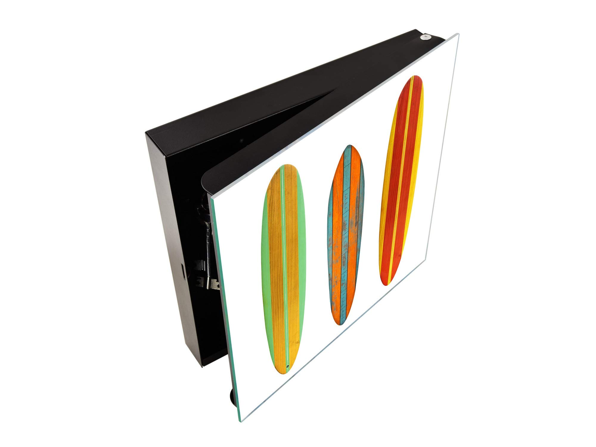 Key Storage Box with Your Design Glass White Board K03 Wood