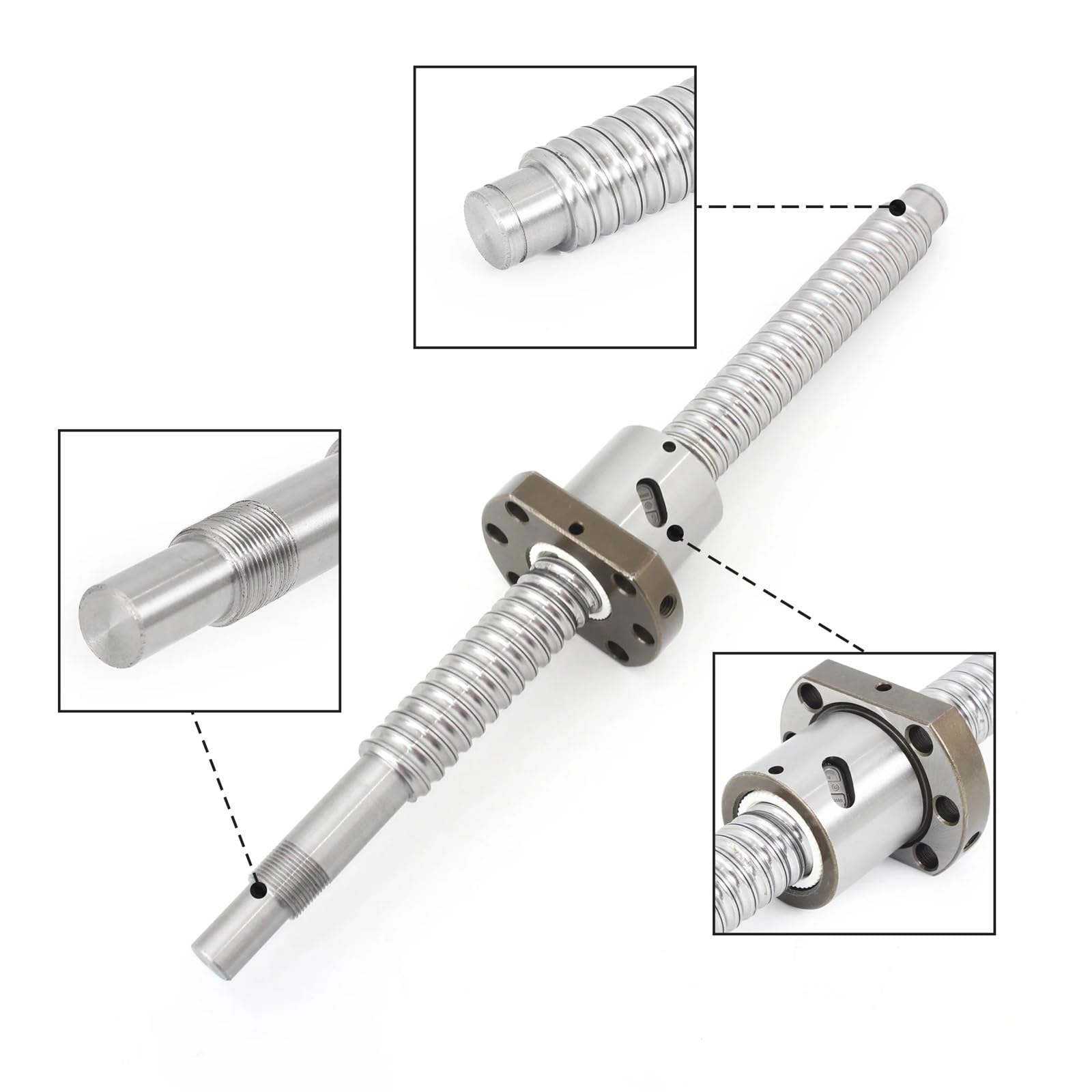 Vite a ricircolo di sfere, vite a ricircolo di sfe Vite a ricircolo di sfere da 20 mm C7 SFU2005 Lavorazione estremità della leva della vite a ricircolo di sfere + BK/BF15 + Dado a ricircolo di sfere