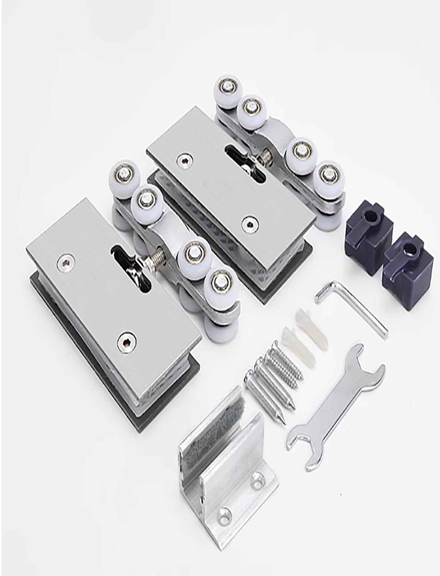 Generico Kit Binario per Porta Scorrevole in Alluminio, Binario per Porta a Scomparsa Nascosta, Kit Ferramenta per Porte Scorrevoli in Vetro per Doccia e Armadio (120cm)