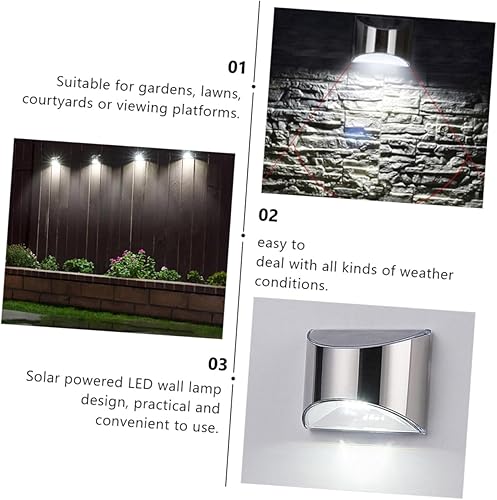 Miniatura 5 de Housoutil Lámpara de pared de control de luz LED, luces solares montadas en la pared, linterna de pared al aire libre, luces solares exteriores,