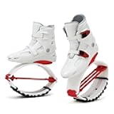 Kangaroo Jump Shoes White Unisex Fitness Bounce Shoes,Comfortable Lining Jumping Training Moon Boots for Exercise and Fun Load 30-110kg