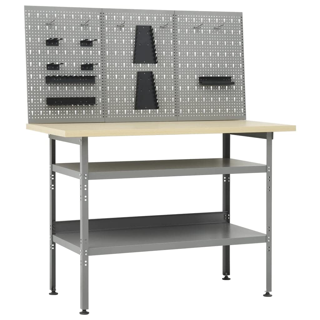 LAPOOH Banco de Trabajo con Tres Paneles de Pared, Banco De Trabajo, Mesa De Trabajo Taller, Banco Herramientas, Caballete Mesa, Bancada De Trabalho,