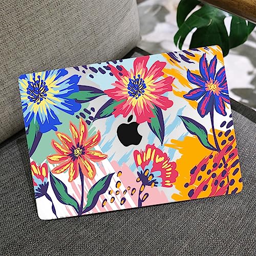 Image of MEEgoodo Case for M5 /M4 /M3 /M2 MacBook Air 13 inch 2026 2025 2024 2022, Fit Model A3449 /A3240 /A3113 /A2681, Case Compatible with MacBook Air 13.6-inch, Art Painted Flowers