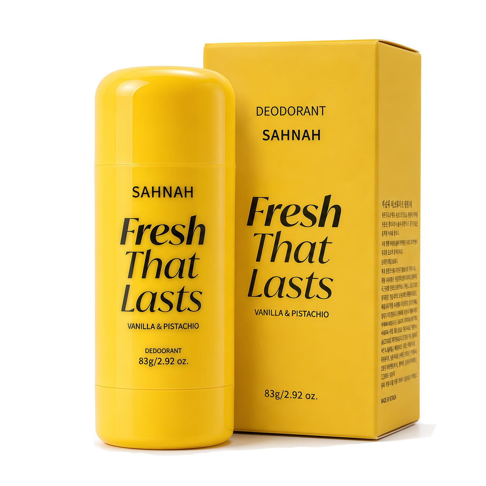 Aluminum Free Deodorant for Women - Kojic Acid & Turmeric Underarm Brightening Stick, Sweet Vanilla & Pistachio Korean Skincare Body Odor Protection, 2.92 oz