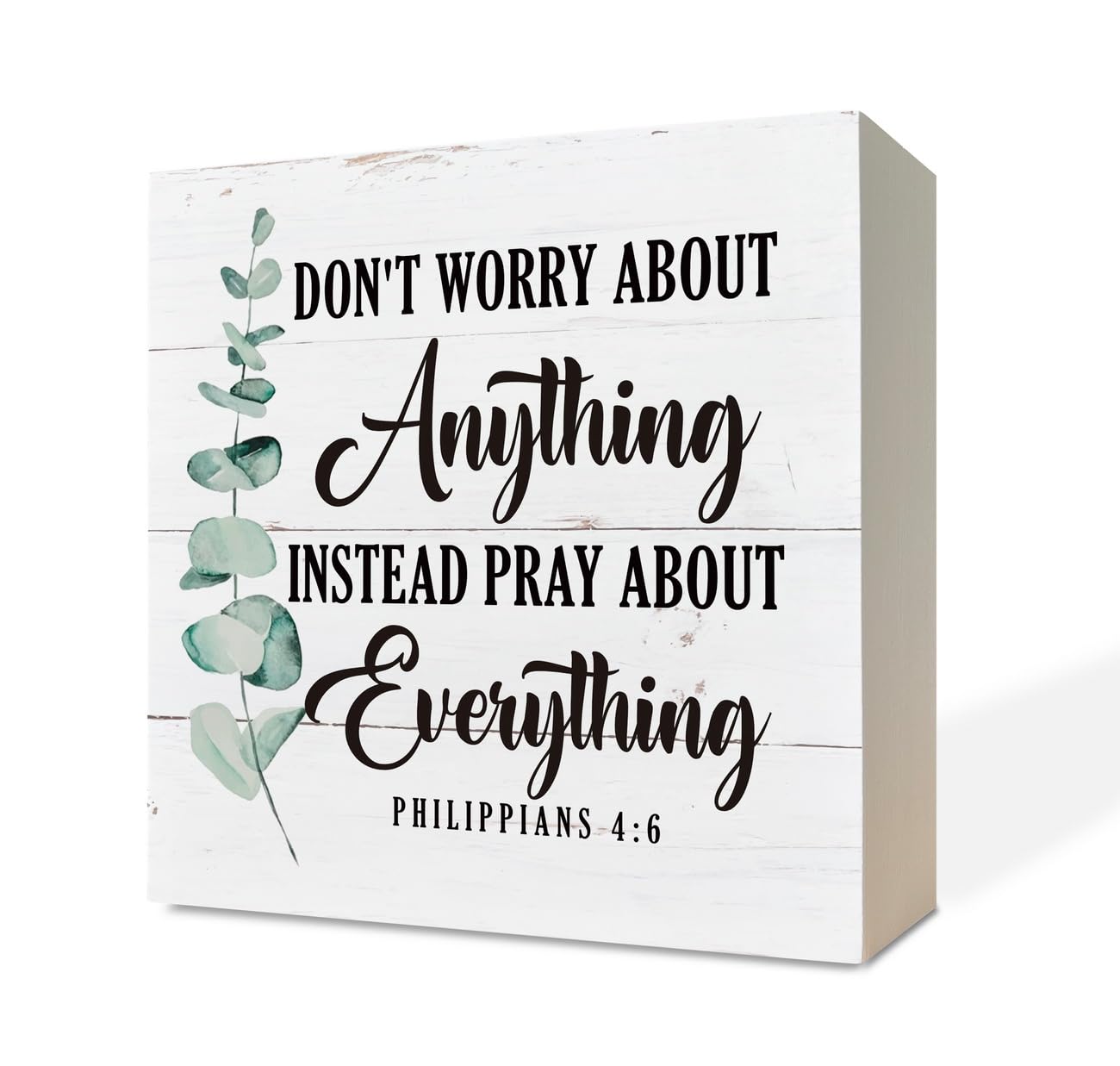 Christian Sign, Wooden Box Sign Desk Decor, Inspired Scripture Decor Sign, Farmhouse Rustic Table Art, Religious Artwork for Home Decor, Cheer Up