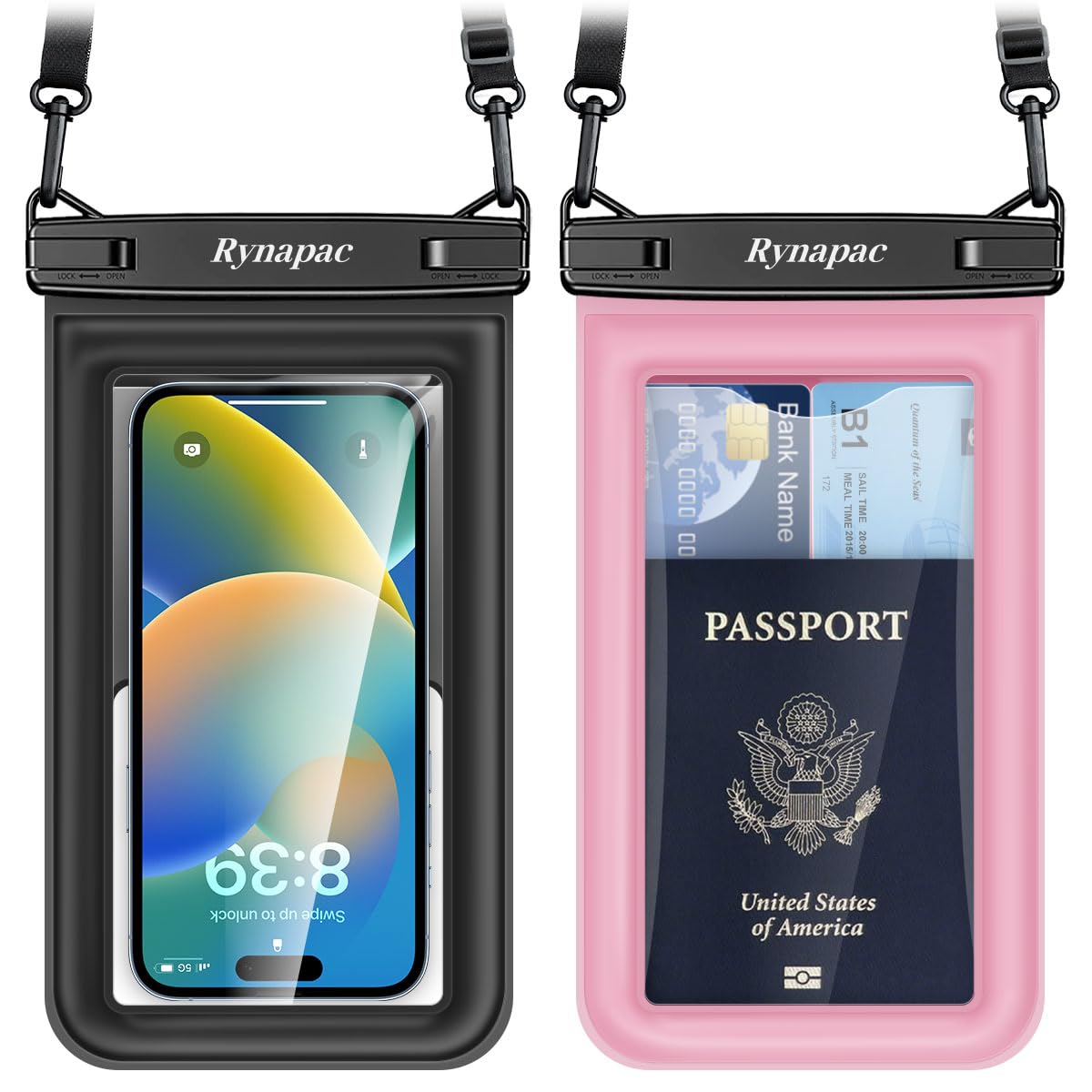 [Up to 8.5"] Floating Waterproof Phone Pouch, 2Pack Waterproof Phone Case with Lanyard for iPhone 17 16 15 14 Pro Max, Galaxy S25 S24 Ultra, IPX8